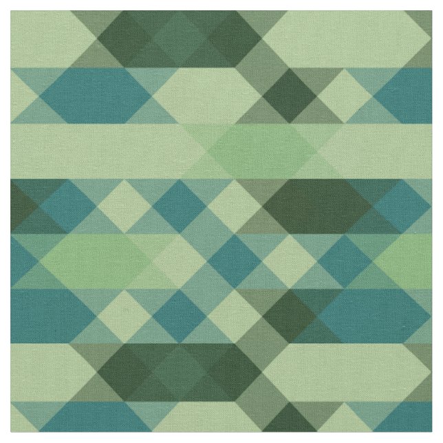 Tissu Motif géométrique sarcelle et vert (Fermer)
