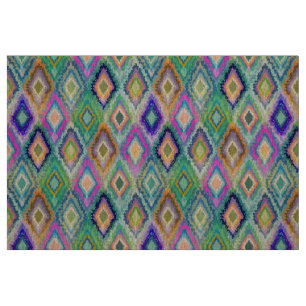 Tissu Motif géométrique Tribal Ikat coloré 2