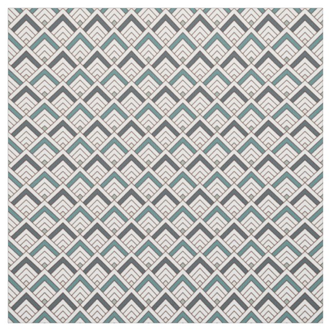 Tissu Motif géométrique turquoise (Échantillon)