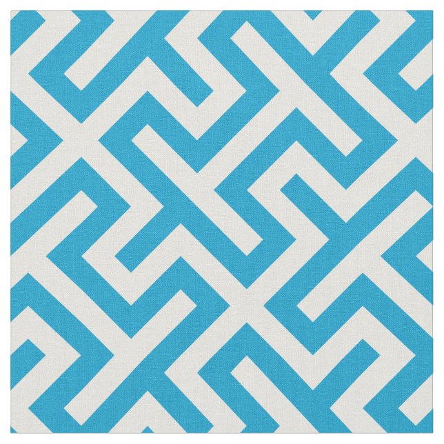 Tissu Motif géométrique turquoise blanc abstrait (Fermer)