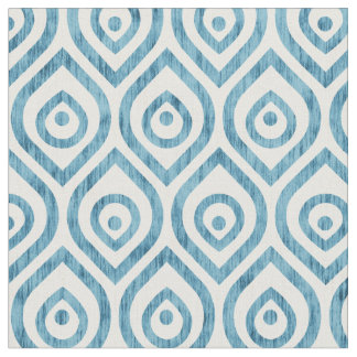 Tissu motif géométrique vintage bleu ogee.