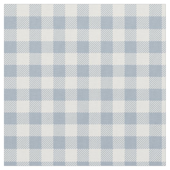 Tissu Motif Gingham Côtier Carreaux Blanc Bleu Uni (Fermer)