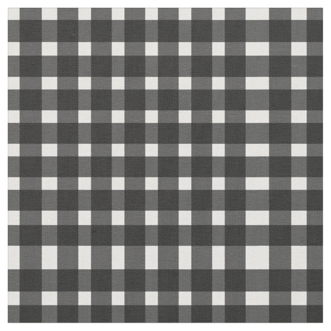Tissu Motif Gingham Noir Blanc  (Fermer)