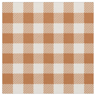 Tissu Motif Gingham Orange Brûlé Automnal carreauté