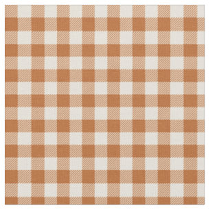 Tissu Motif Gingham Orange Brûlé Automnal carreauté