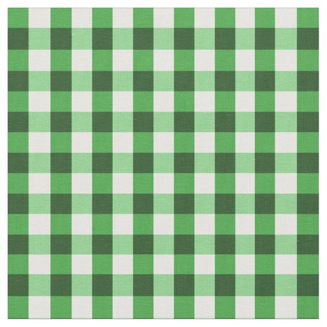 Tissu Motif Gingham Vert Forêt (Fermer)