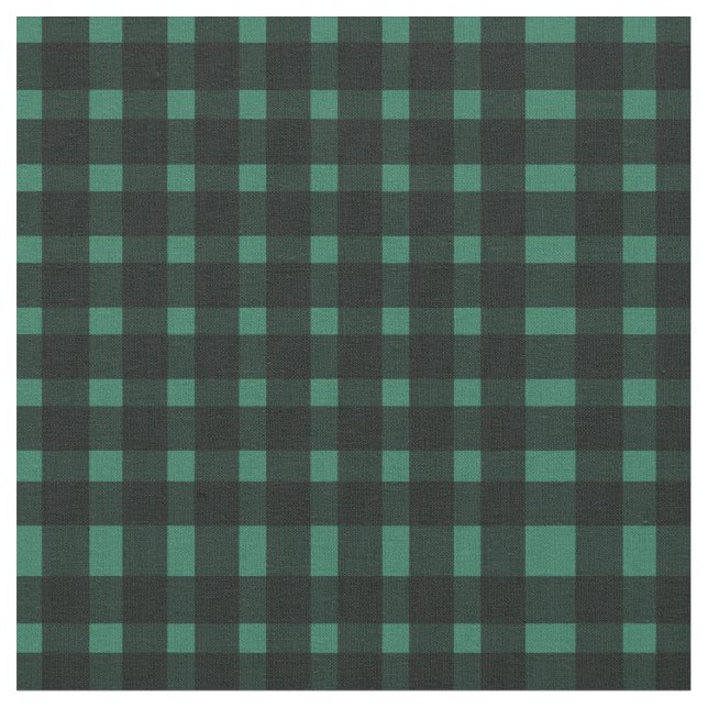 Tissu Motif Gingham Vert Noir  (Fermer)