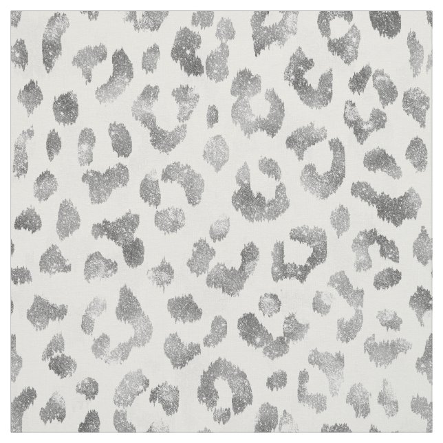 Tissu Motif girly chic d'impression de guépard d'argent (Échantillon)