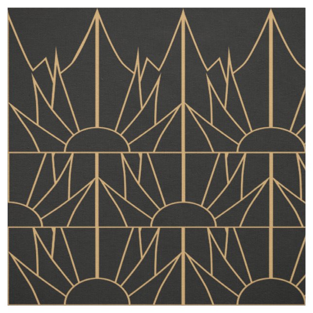 Tissu Motif Gold et Black Art Déco (Échantillon)