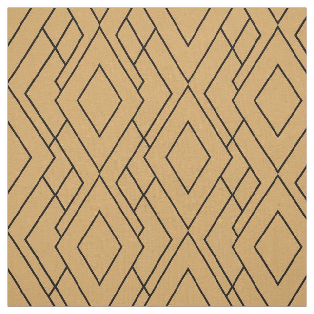 Tissu Motif Gold et Black Art Déco (Échantillon)