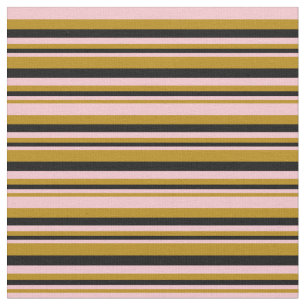Tissu Motif Goldenrod foncé, rose et ligne noire