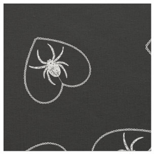 Tissu Motif gothique de lancer de coeur d'araignée