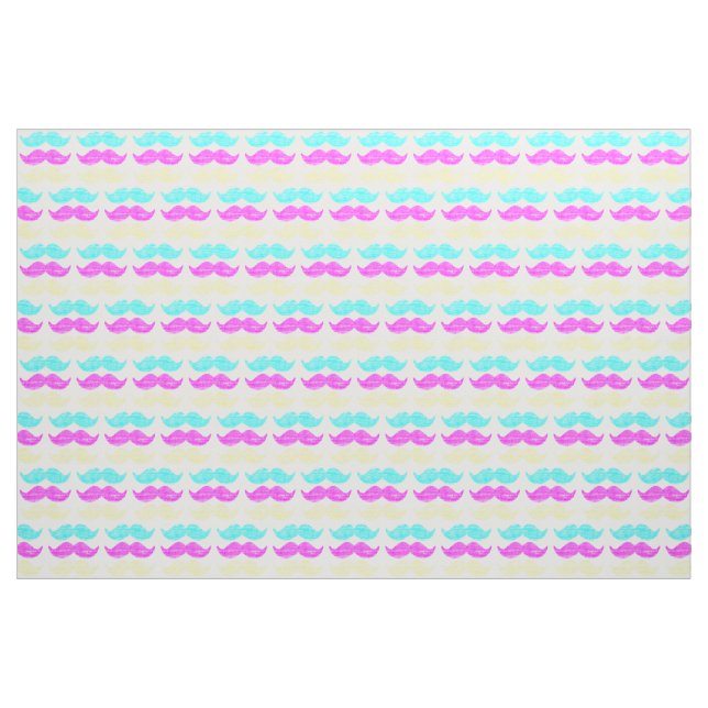 Tissu Motif graphique de moustache colorée CMY (Yard)