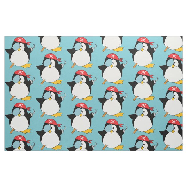 Tissu Motif graphique de pingouin de pirate (Fat Quarter)