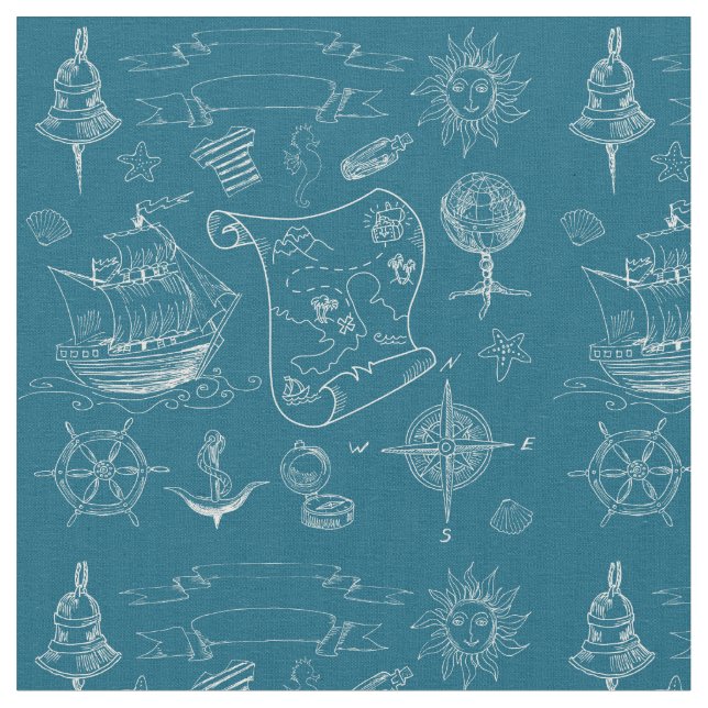 Tissu Motif graphique nautique de modèle (Fermer)