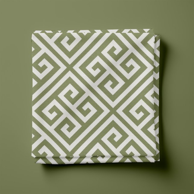 Tissu Motif grec vert olive (Créateur téléchargé)
