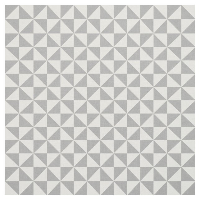 Tissu Motif gris blanc moderne Triangles (Échantillon)