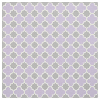 Tissu Motif gris blanc pourpre de Quatrefoil