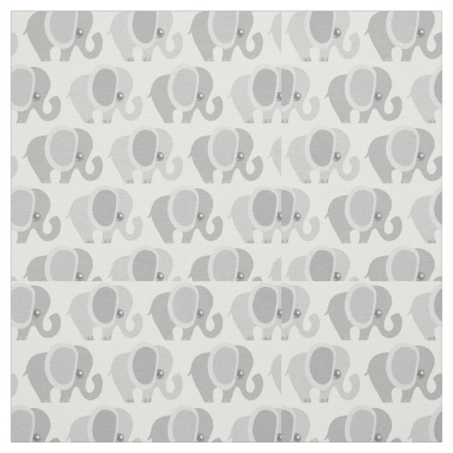 Tissu Motif gris magnifique d'éléphant (Échantillon)