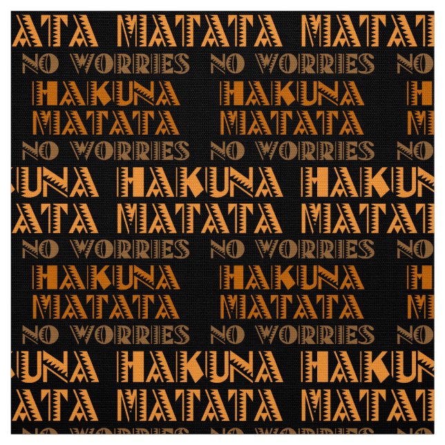 Tissu Motif Hakuna Matata, pas de soucis en swahili (Échantillon)