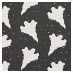 Tissu Motif Halloween Fantômes et Étoiles