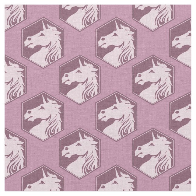 Tissu Motif Hexagonal Licorne Mauve (Fermer)