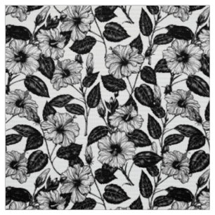 Tissu Motif Hibiscus
