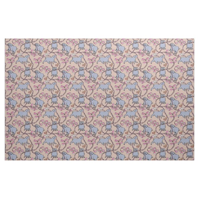 Tissu Motif Hilarié 1 Cochon Chinois Vietnamien Année F (Fat Quarter)