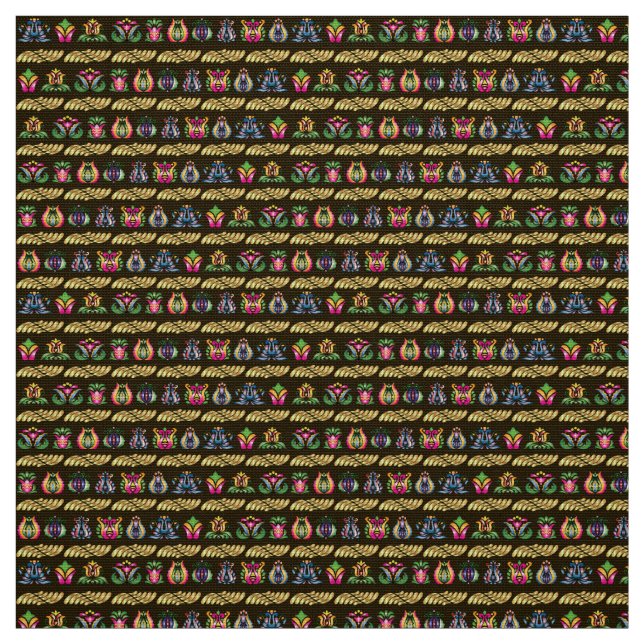 Tissu Motif hongrois folklorique (Échantillon)