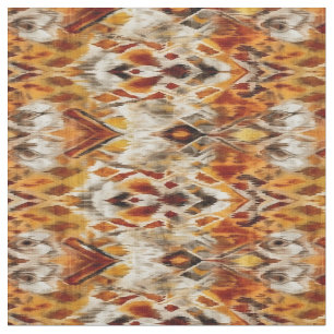 Tissu Motif Ikat de la tribu Orange Boho moderne