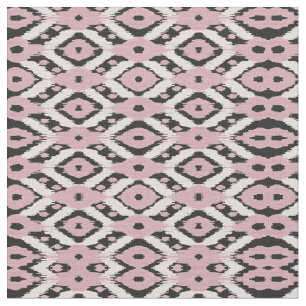 Tissu Motif Ikat noir rose vierge de Bohême moderne