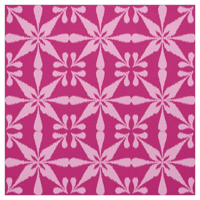Tissu Motif Ikat Star - Fuchsia rose (Échantillon)