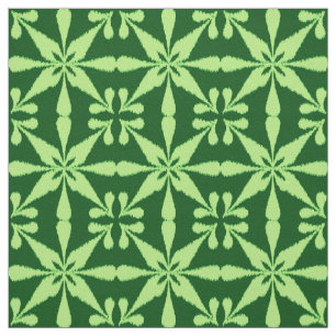 Tissu Motif Ikat Star - Vert foncé