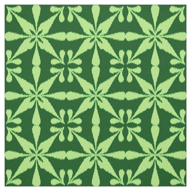 Tissu Motif Ikat Star - Vert foncé (Échantillon)