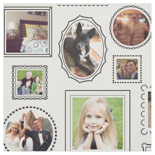 Tissu Motif image noir et blanc (Échantillon)