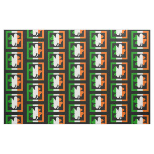 Tissu Motif irlandais de shamrock de drapeau
