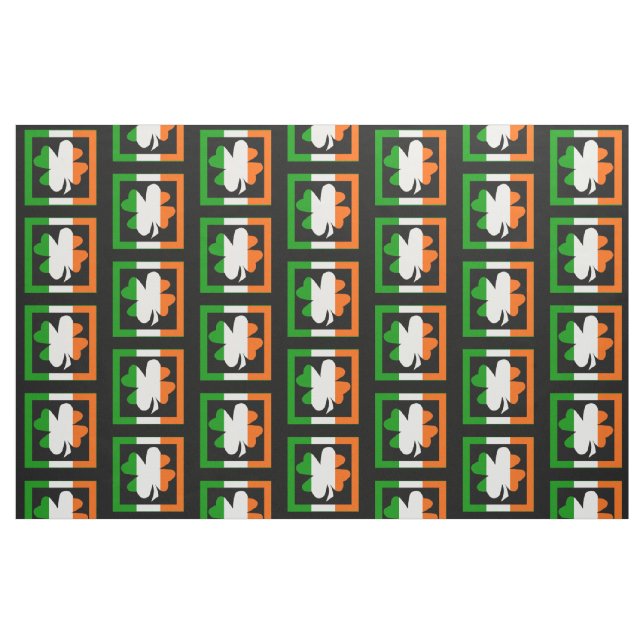 Tissu Motif irlandais de shamrock de drapeau (Fat Quarter)