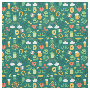 Tissu Motif irlandais mignon d'icône