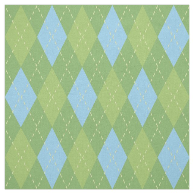 Tissu Motif Jacquard bleu et vert Pastel (Échantillon)