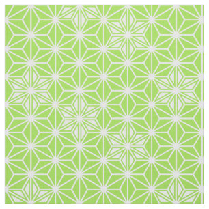 Tissu Motif japonais Asanoha - vert citron clair