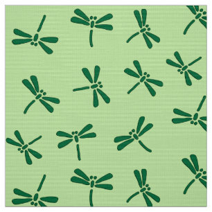 Tissu Motif japonais de libellule, vert de jade léger