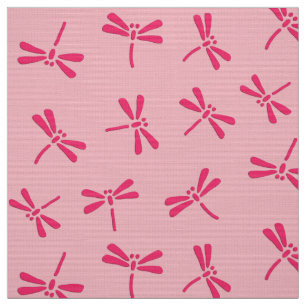 Tissu Motif japonais de libellules, Coral clair rose