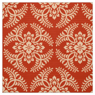 Tissu Motif japonais de médaillon, mandarine
