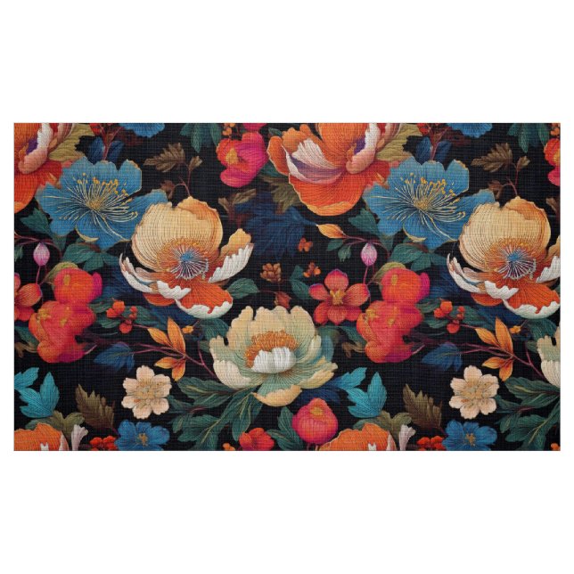 tissu motif japonais noir (Fat Quarter)