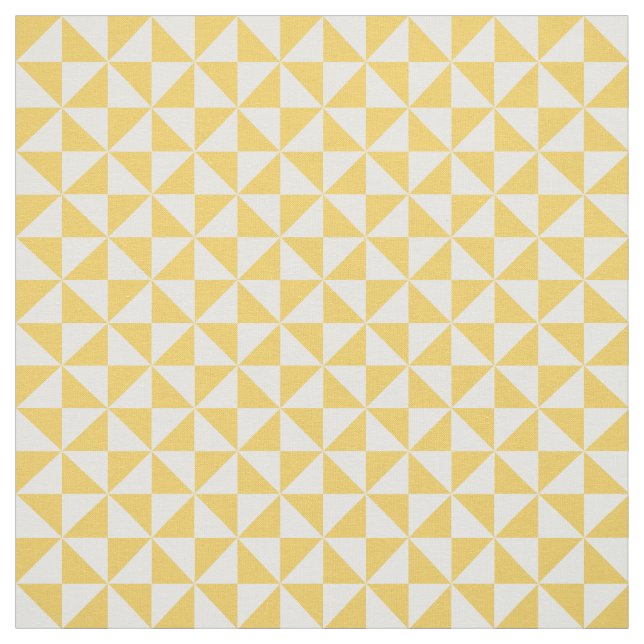Tissu Motif Jaune Blanc Moderne Triangles (Échantillon)