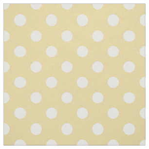 Tissu motif jaune blanc pois