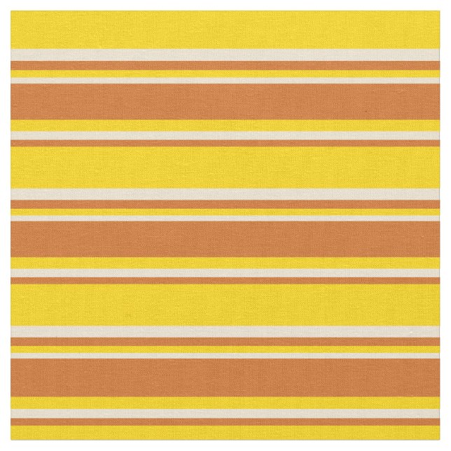 Tissu Motif jaune, chocolat et beige (Fermer)