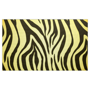 Tissu Motif jaune de poster de animal de zèbre