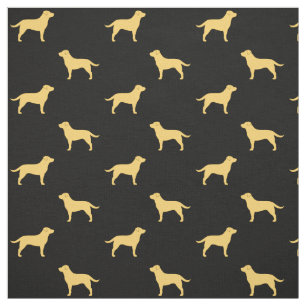 Tissu Motif jaune de silhouettes de labrador retriever