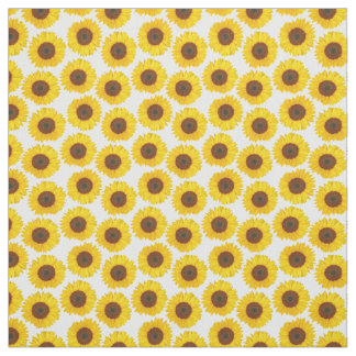 Tissu Motif jaune de tournesol d'été